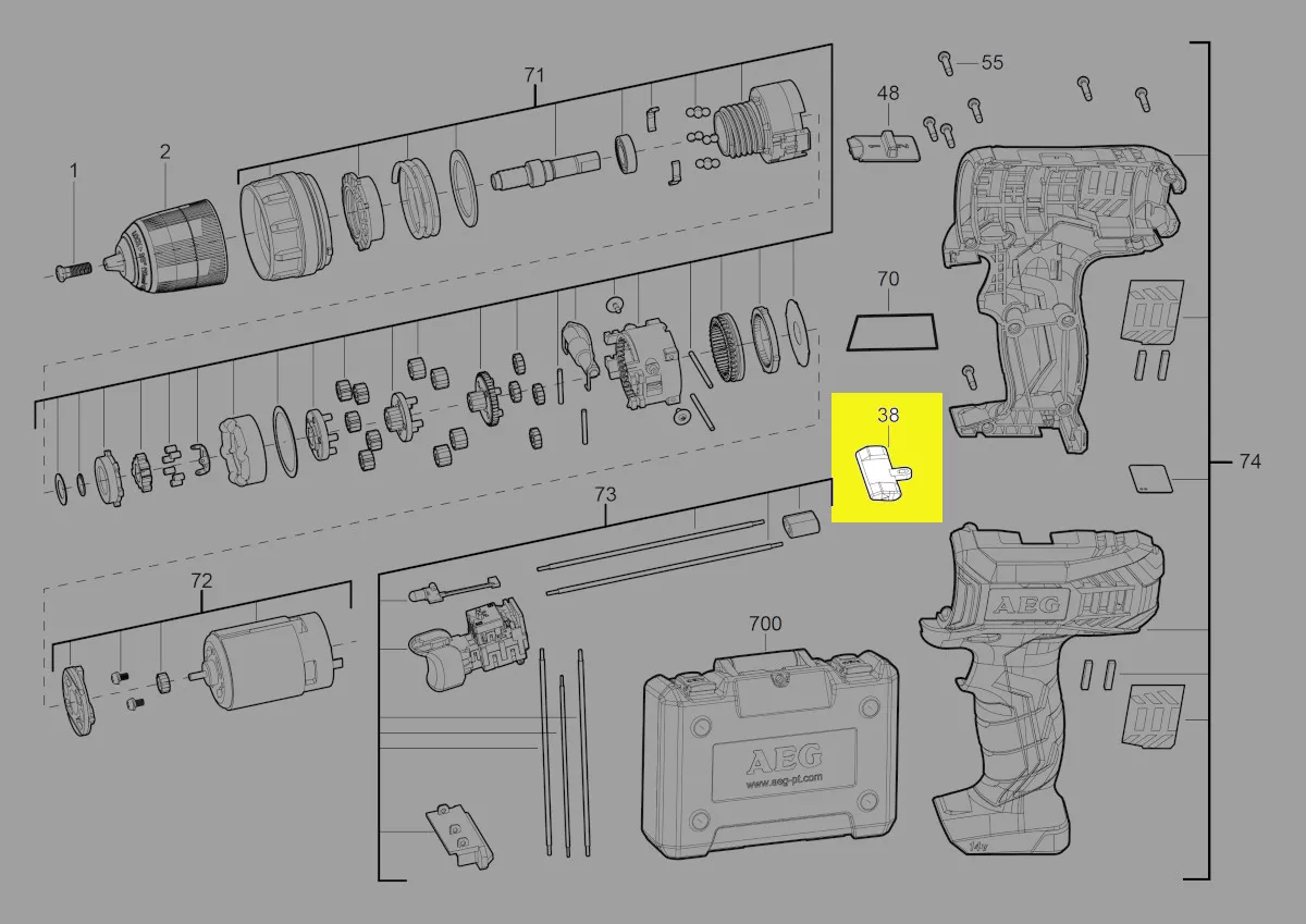 curseur inverseur réf. 4931454090 AEG